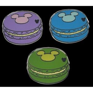 Disney Pin Mickey Mouse MACARON Hidden Mickey PURPLE BLUE & GREEN Set of 3 2015